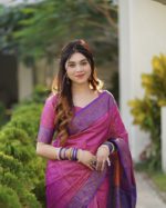 KanchiPuram Katan Saree Gift Package- Pink Blue - Image 3