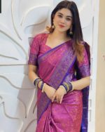KanchiPuram Katan Saree Gift Package- Pink Blue - Image 5