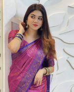 KanchiPuram Katan Saree Gift Package- Pink Blue - Image 6