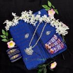 Half Silk Chumki Saree Budget Combo Gift Package- Blue