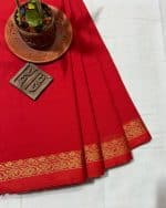 Pure Cotton Bodhua Saree Premium Combo - Red - Image 3