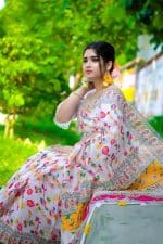 Most Popular Halfsilk Jamdani Afsan Print Premium Combo - Image 4