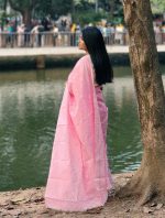 Halfsilk Jamdani Nakful Design Premium Combo- Pink - Image 2