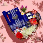 High Quality Silk+Cotton Jamdani Design Premium Combo- Blue