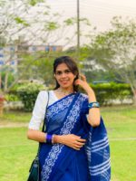 High Quality Silk+Cotton Jamdani Design Premium Combo- Blue - Image 3