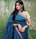 Arang Cotton Peacock 🦚 Desing Saree Premium Combo- SeaGreen - Image 4