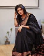 Arang Cotton Saree Telapuka Pair Premium Combo- Black - Image 4