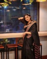 Arang Cotton Saree Telapuka Pair Premium Combo- Black - Image 5