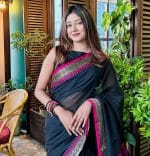 Arang Cotton Makeup Saree Premium Combo - Black - Image 5