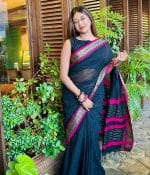 Arang Cotton Makeup Saree Premium Combo - Black - Image 6