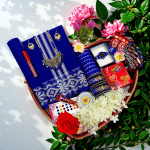 High Quality Silk+Cotton Jamdani Design Premium Combo- Blue