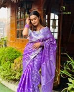 SeasonOneBD Special Katan Saree Combo- Levender Color - Image 4