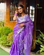 SeasonOneBD Special Katan Saree Combo- Levender Color - Image 3