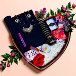 Halfsilk Jamdani Nakful Design Premium Combo - Black