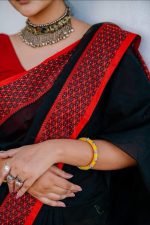 Hafsilk Ful Pair Saree Premium Combo- BalckRed - Image 2