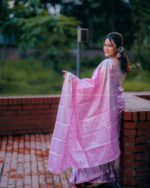 SeasonOne BD Special Katan Saree- Pink - Image 4