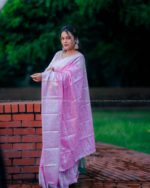 SeasonOne BD Special Katan Saree- Pink - Image 7