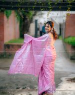 SeasonOne BD Special Katan Saree- Pink - Image 5