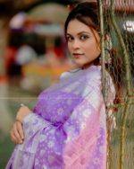 SeasonOne BD Special Katan Saree - Levender - Image 6