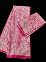 KanchiPuram Soft Silk Katan Saree- Pink Color - Image 3