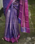 Kanchipuram Soft Silk Katan Saree Sequence Design- Blue - Image 8