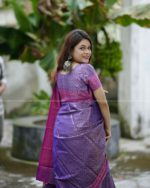 Kanchipuram Soft Silk Katan Saree Sequence Design- Blue - Image 7