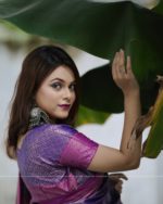 Kanchipuram Soft Silk Katan Saree Sequence Design- Blue - Image 5