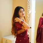 Nakshi Par Butik 100% Pure Cotton Tangail Saree - Meron Color - Image 3